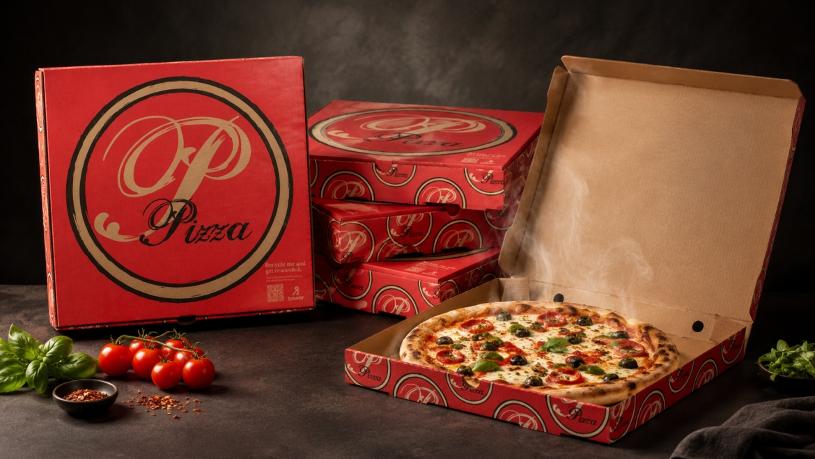 Pizzalådor och nybakad pizza från Pizzeria Rosa Pantern